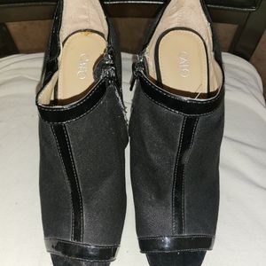 Cato Black Velvet Stiletto Heel Sz 7W